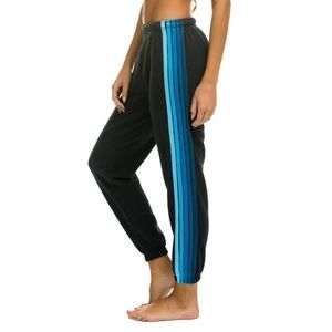 Aviator Nation - dark gray & blue stripe sweatpants - size Medium